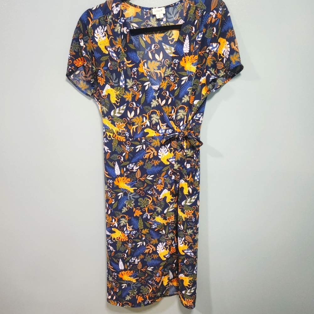 J. Crew jungle wrap dress